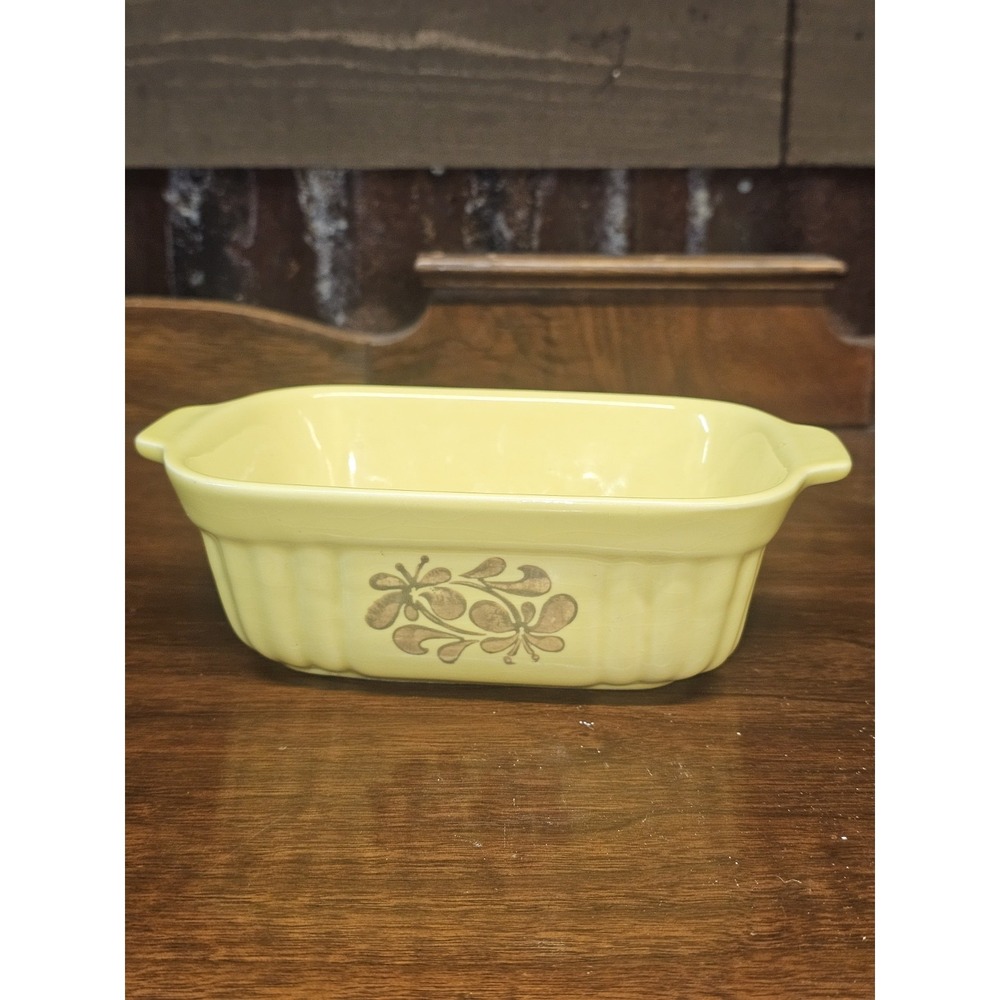 Vintage USA 1983 PFALTZGRAFF FTDA 16 oz Yellow Village loaf mini‎ casserole dish